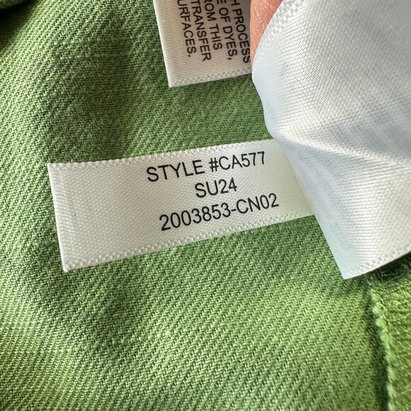 J. Crew Dress Womens Medium Green Harbor Drapey Cotton Lace Up Utility Collared - Picture 7 of 11